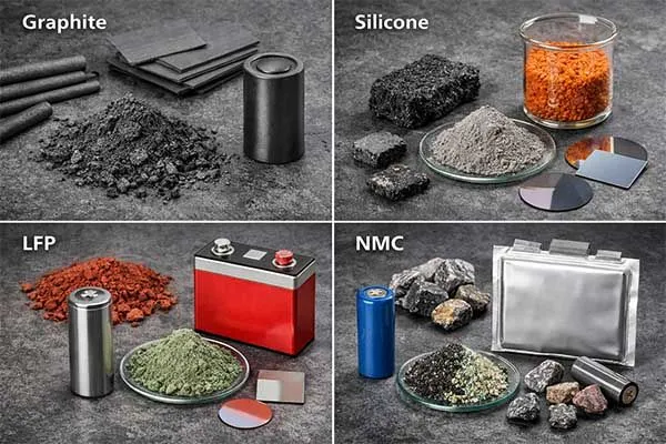 Electrode Material Choices between cathode and anode