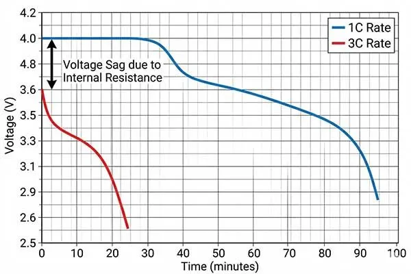 Voltage Sag performance under different C-rate