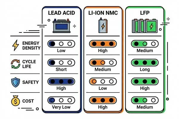 AMR robot battery chemistry comparison