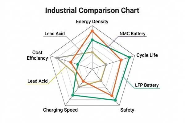 industrial comparison chart on agv battery type