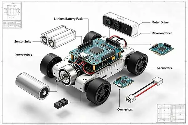 robot battery Power System Architecture diagram