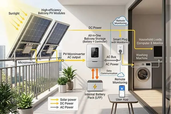 How Does a Balcony Solar System with Battery Storage Work in system design