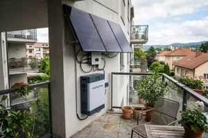 balcony solar battery storage system installation view