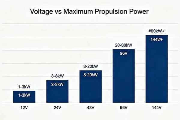 marine boat battery voltage vs maximum propulsion power