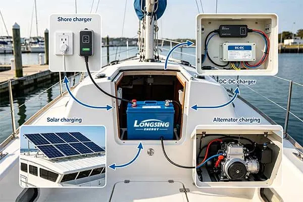 custom marine battery pack charging method