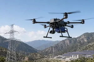 Industrial UAV using a drone battery pack for power-line inspection