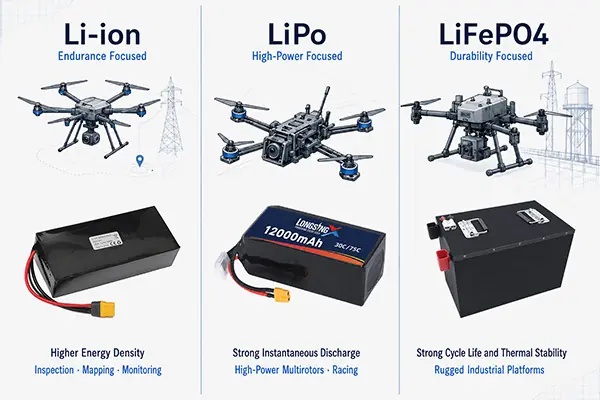 Drone battery pack selection factors for industrial UAV applications