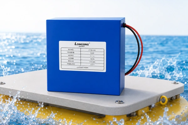 Lithium battery pack for a solar-powered ocean monitoring buoy