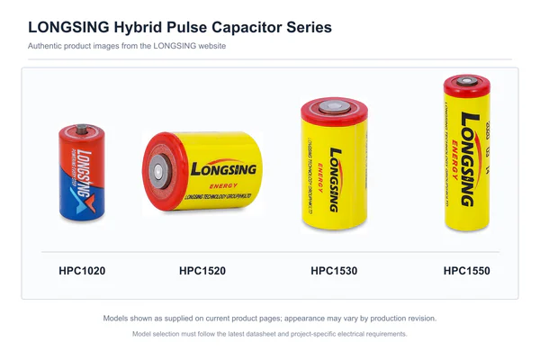 LONGSING HPC1020 HPC1520 HPC1530 and HPC1550 hybrid pulse capacitors