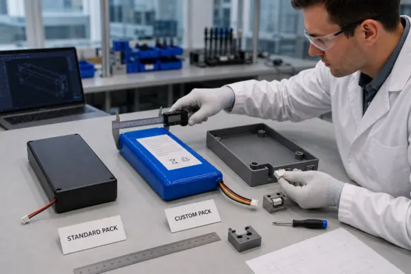 Engineering comparison of standard and custom battery packs for a smart waste bin