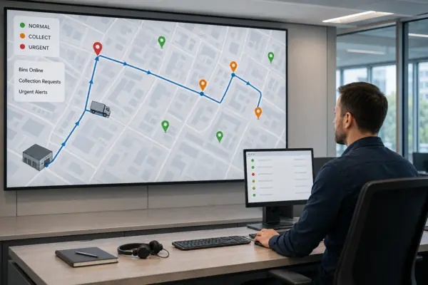 Smart waste collection route optimization using real-time smart bin fill-level alerts