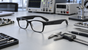 AI smart glasses prototype developed for ultra-compact wearable battery integration
