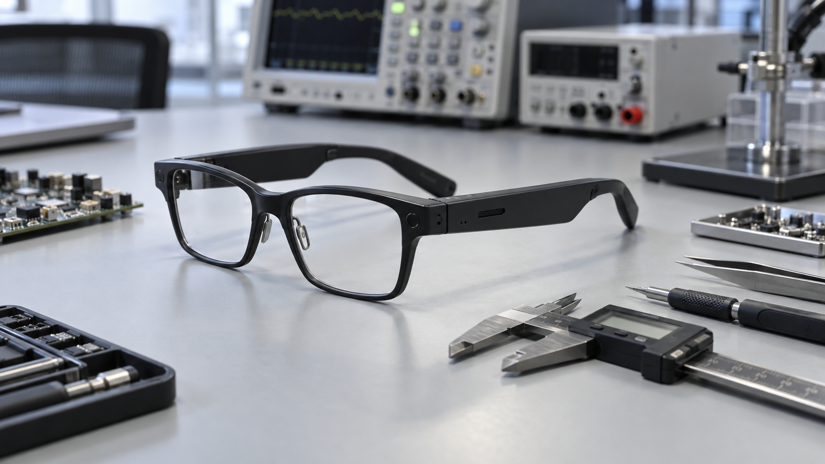 AI smart glasses prototype developed for ultra-compact wearable battery integration