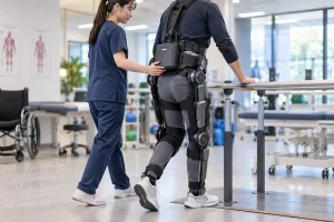 Rechargeable exoskeleton battery used in a powered rehabilitation walking system